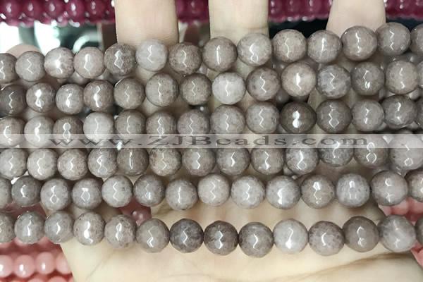 CCN5687 15 inches 8mm faceted round candy jade beads
