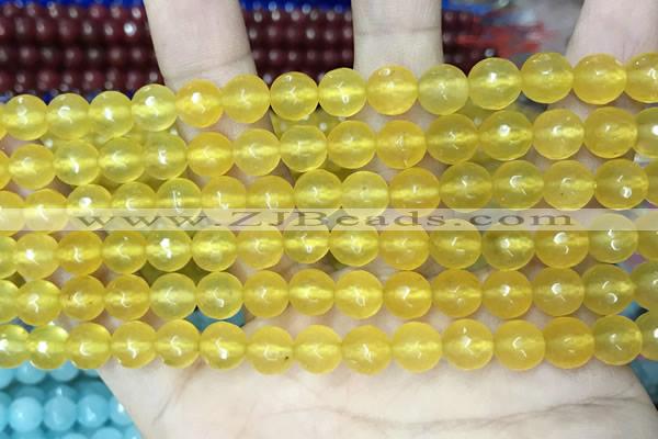 CCN5706 15 inches 8mm faceted round candy jade beads