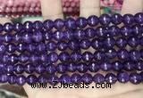 CCN5737 15 inches 8mm faceted round candy jade beads