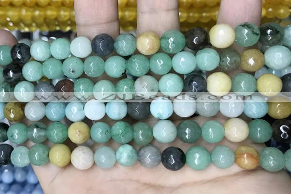 CCN5741 15 inches 8mm faceted round candy jade beads