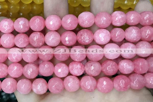 CCN5802 15 inches 10mm faceted round candy jade beads