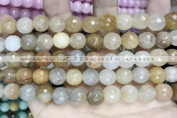 CCN5823 15 inches 10mm faceted round candy jade beads