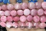 CCN5879 15 inches 15mm flat round candy jade beads Wholesale