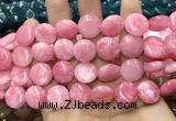 CCN5880 15 inches 15mm flat round candy jade beads Wholesale