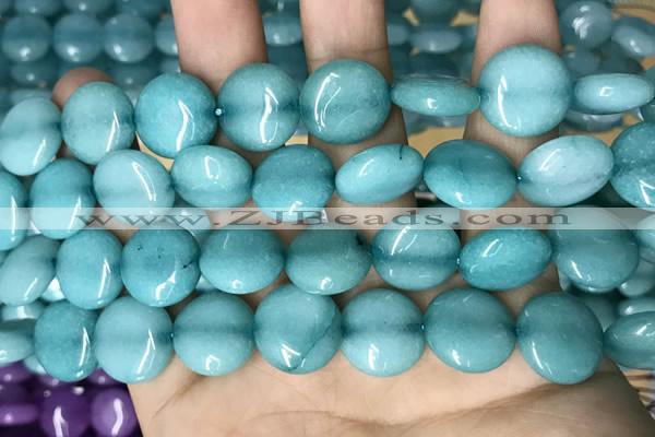 CCN5894 15 inches 15mm flat round candy jade beads Wholesale