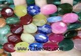 CCN5978 15 inches 13*18mm faceted oval candy jade beads