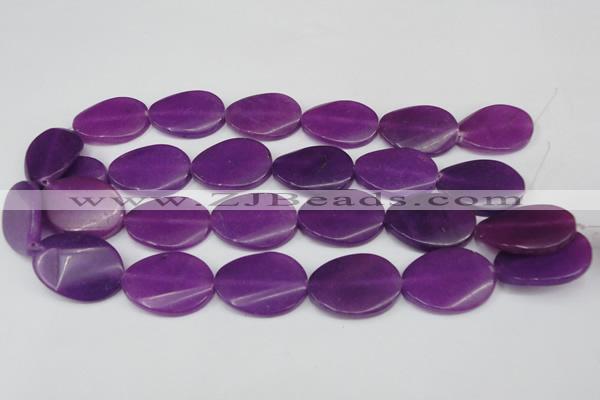 CCN618 15.5 inches 22*30mm twisted oval candy jade beads wholesale