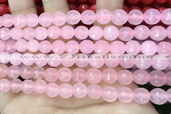 CCN6303 15.5 inches 8mm faceted round candy jade beads Wholesale