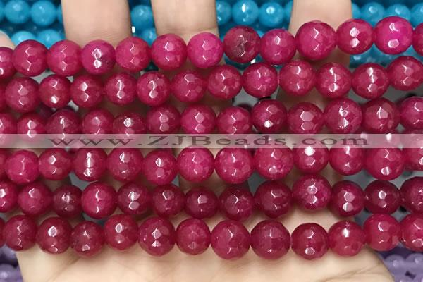 CCN6316 15.5 inches 8mm faceted round candy jade beads Wholesale