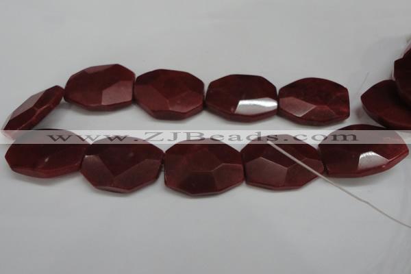 CCN694 15.5 inches 30*40mm faceted octagonal candy jade beads