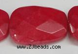 CCN704 15.5 inches 30*40mm faceted trapezoid candy jade beads