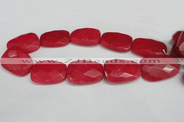 CCN704 15.5 inches 30*40mm faceted trapezoid candy jade beads