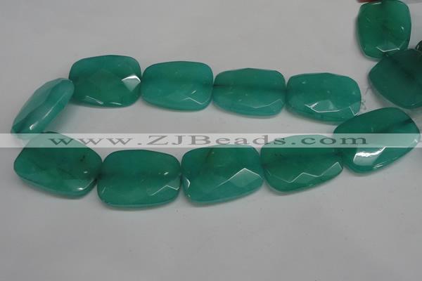 CCN709 15.5 inches 30*40mm faceted trapezoid candy jade beads