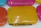 CCN731 15.5 inches 25*35mm rectangle candy jade beads wholesale