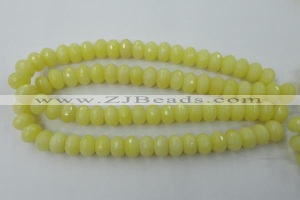 CCN919 15.5 inches 10*14mm faceted rondelle candy jade beads