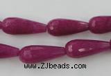 CCN975 15.5 inches 9*22mm faceted teardrop candy jade beads