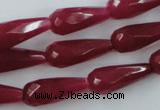 CCN976 15.5 inches 9*22mm faceted teardrop candy jade beads