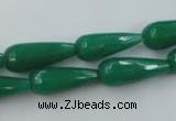 CCN978 15.5 inches 9*22mm faceted teardrop candy jade beads