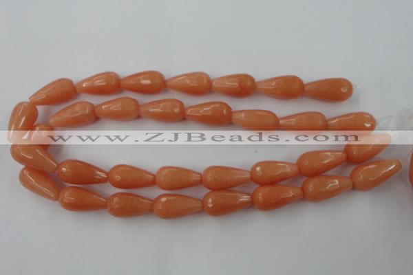 CCN987 15.5 inches 13*25mm faceted teardrop candy jade beads