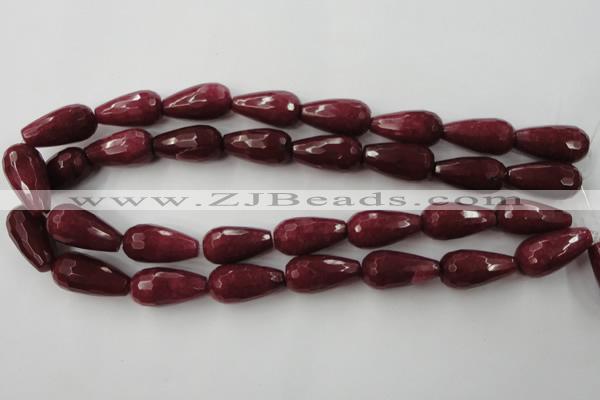 CCN990 15.5 inches 13*25mm faceted teardrop candy jade beads