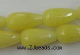 CCN993 15.5 inches 13*25mm faceted teardrop candy jade beads