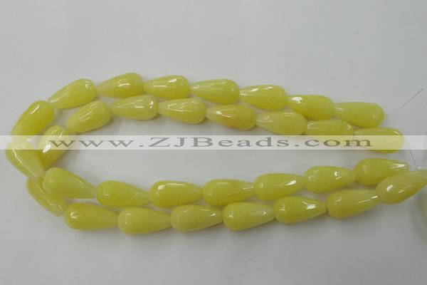 CCN993 15.5 inches 13*25mm faceted teardrop candy jade beads