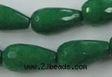 CCN996 15.5 inches 13*25mm faceted teardrop candy jade beads