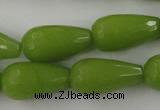 CCN997 15.5 inches 13*25mm faceted teardrop candy jade beads