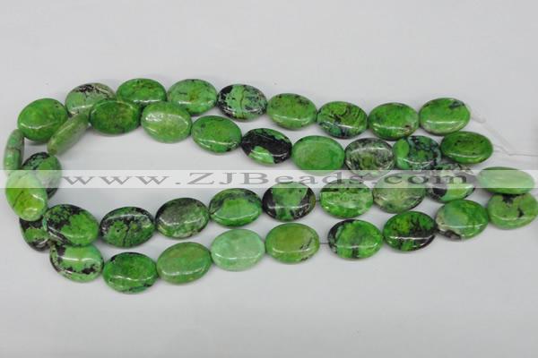 CCO137 15.5 inches 15*20mm oval dyed natural chrysotine beads