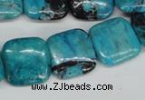 CCO187 15.5 inches 22*22mm square dyed natural chrysotine beads