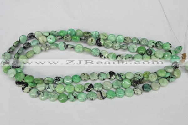 CCO32 15.5 inches 10mm flat round natural chrysotine beads