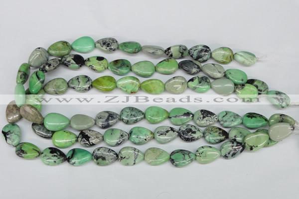 CCO39 15.5 inches 13*18mm flat teardrop natural chrysotine beads