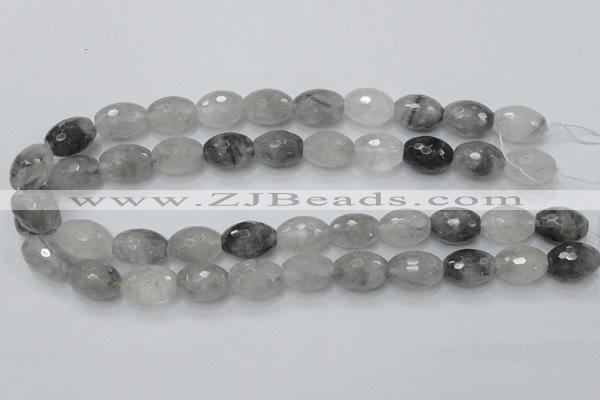 CCQ100 15.5 inches 13*18mm faceted rice cloudy quartz beads