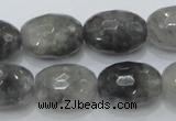 CCQ102 15.5 inches 15*20mm faceted egg-shaped cloudy quartz beads