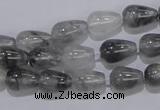 CCQ103 15.5 inches 8*12mm teardrop cloudy quartz beads wholesale