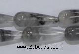 CCQ105 15.5 inches 10*30mm teardrop cloudy quartz beads wholesale