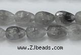 CCQ108 15.5 inches 10*14mm faceted teardrop cloudy quartz beads