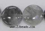 CCQ121 15.5 inches 25mm coin cloudy quartz beads wholesale