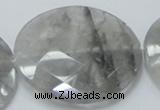 CCQ142 15.5 inches 50mm faceted coin cloudy quartz beads wholesale
