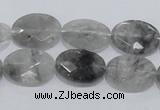 CCQ154 15.5 inches 13*18mm faceted oval cloudy quartz beads wholesale