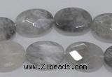 CCQ155 15.5 inches 15*20mm faceted oval cloudy quartz beads wholesale