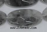 CCQ158 15.5 inches 20*40mm faceted oval cloudy quartz beads wholesale