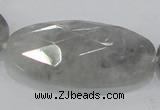 CCQ159 15.5 inches 25*50mm faceted oval cloudy quartz beads wholesale