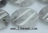 CCQ162 15.5 inches 23*30mm twisted oval cloudy quartz beads wholesale