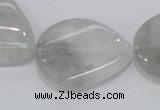 CCQ171 15.5 inches 22*30mm twisted flat teardrop cloudy quartz beads