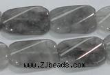 CCQ182 15.5 inches 18*25mm twisted rectangle cloudy quartz beads