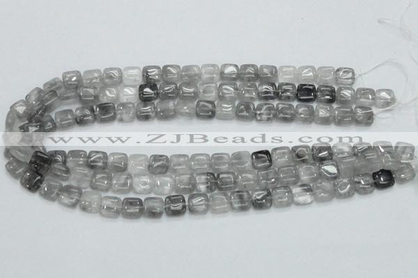 CCQ193 15.5 inches 10*10mm square cloudy quartz beads wholesale