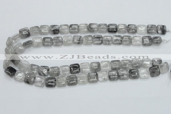 CCQ194 15.5 inches 12*12mm square cloudy quartz beads wholesale