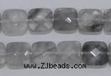 CCQ199 15.5 inches 12*12mm faceted square cloudy quartz beads