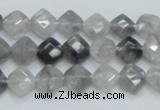 CCQ207 15.5 inches 8*8mm faceted diamond cloudy quartz beads